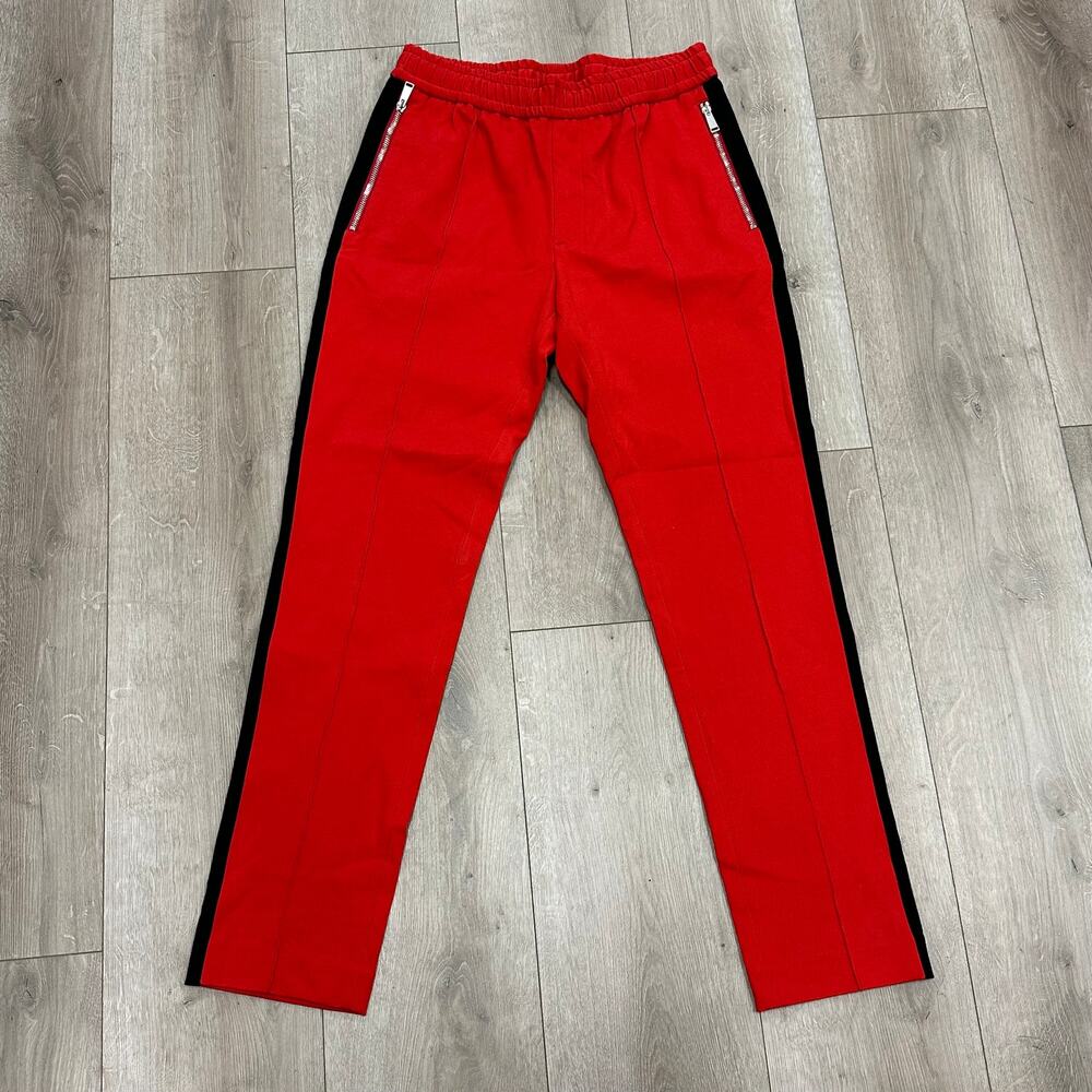 New Versace Color Bock Red Black Track Pants Lounge Bottoms size Medium M B31